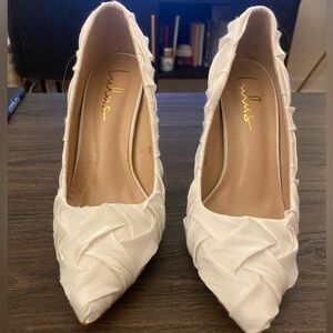 White Lulus high heels